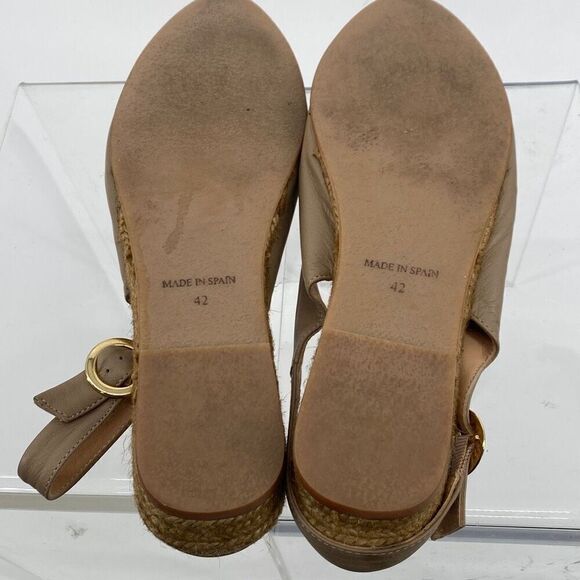 Viscata  Flat Espadrille Sling Back Sandals Comfort Leather Tan size 11 - Picture 9 of 12